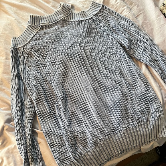 Free People Cold Shoulder Purple/Blue Sweater M - Picture 1 of 2